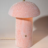 Pink Crackle Mushroom Table Lamp