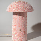 Pink Crackle Mushroom Table Lamp