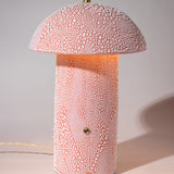 Pink Crackle Mushroom Table Lamp