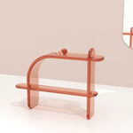 Contemporary and chic transparent resin console in pink by artist Ian Alistair Cochran. Represented by collectible design gallery Tuleste Factory in New York City.