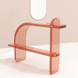 Contemporary and chic transparent resin console in pink by artist Ian Alistair Cochran. Represented by collectible design gallery Tuleste Factory in New York City.