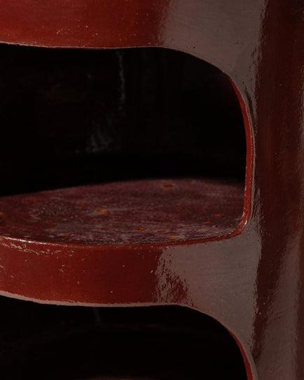 Red Cubby Side Table