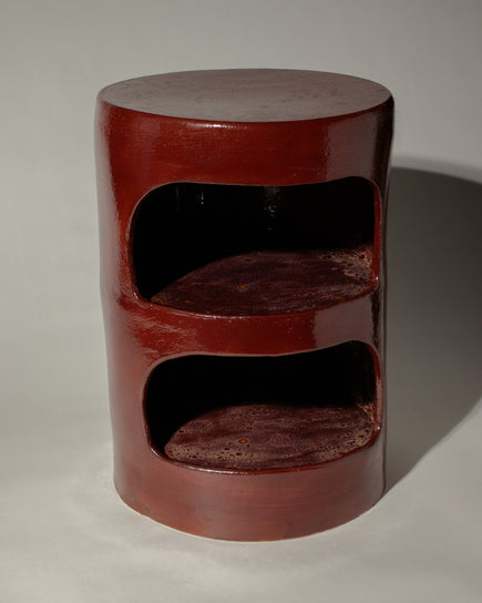 Red Cubby Side Table