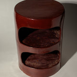 Red Cubby Side Table