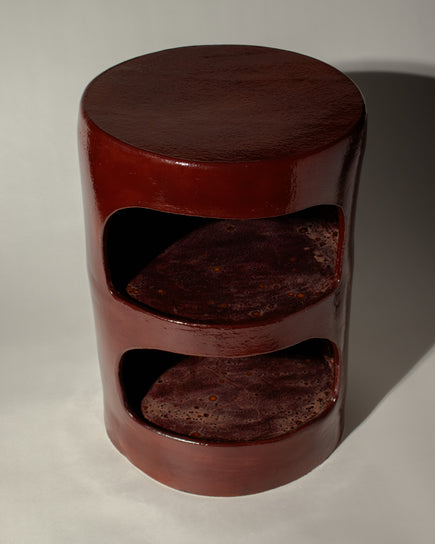 Red Cubby Side Table