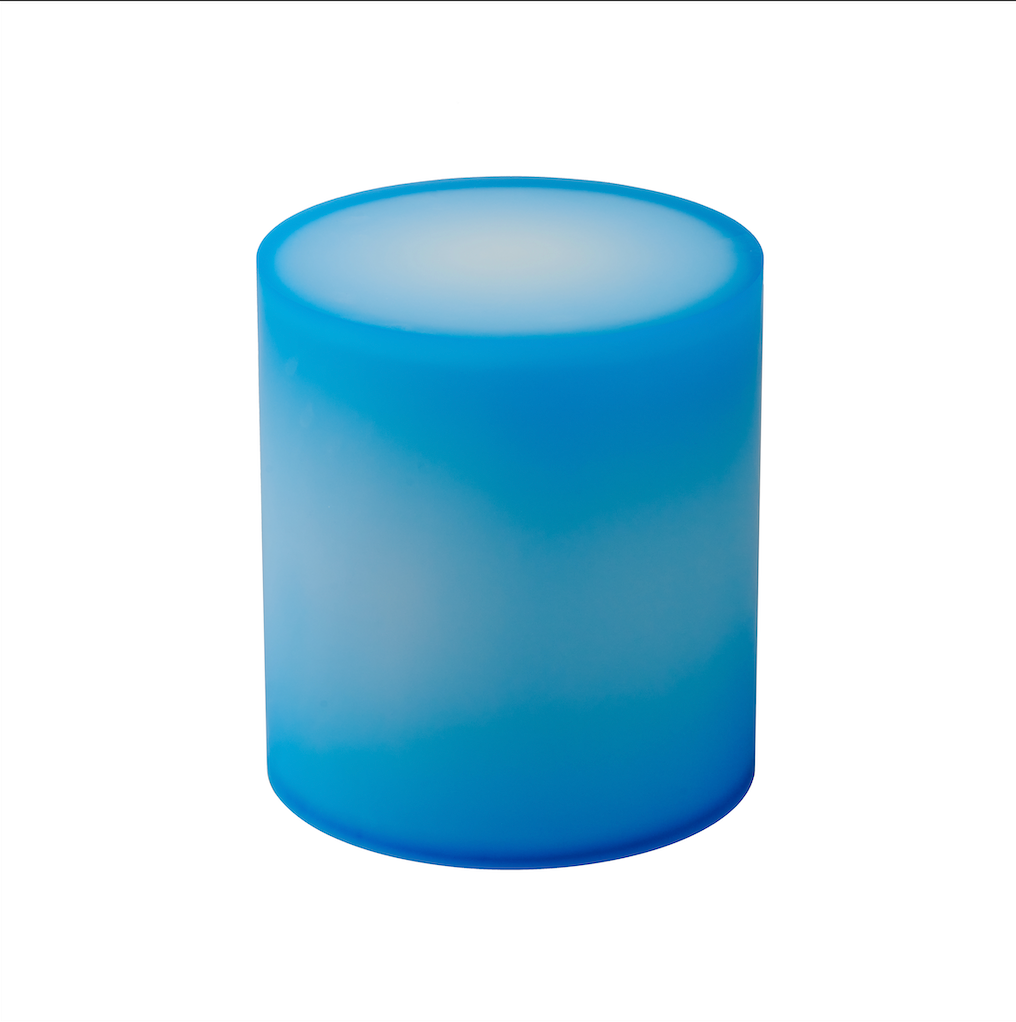 Drum Side Table In Blue