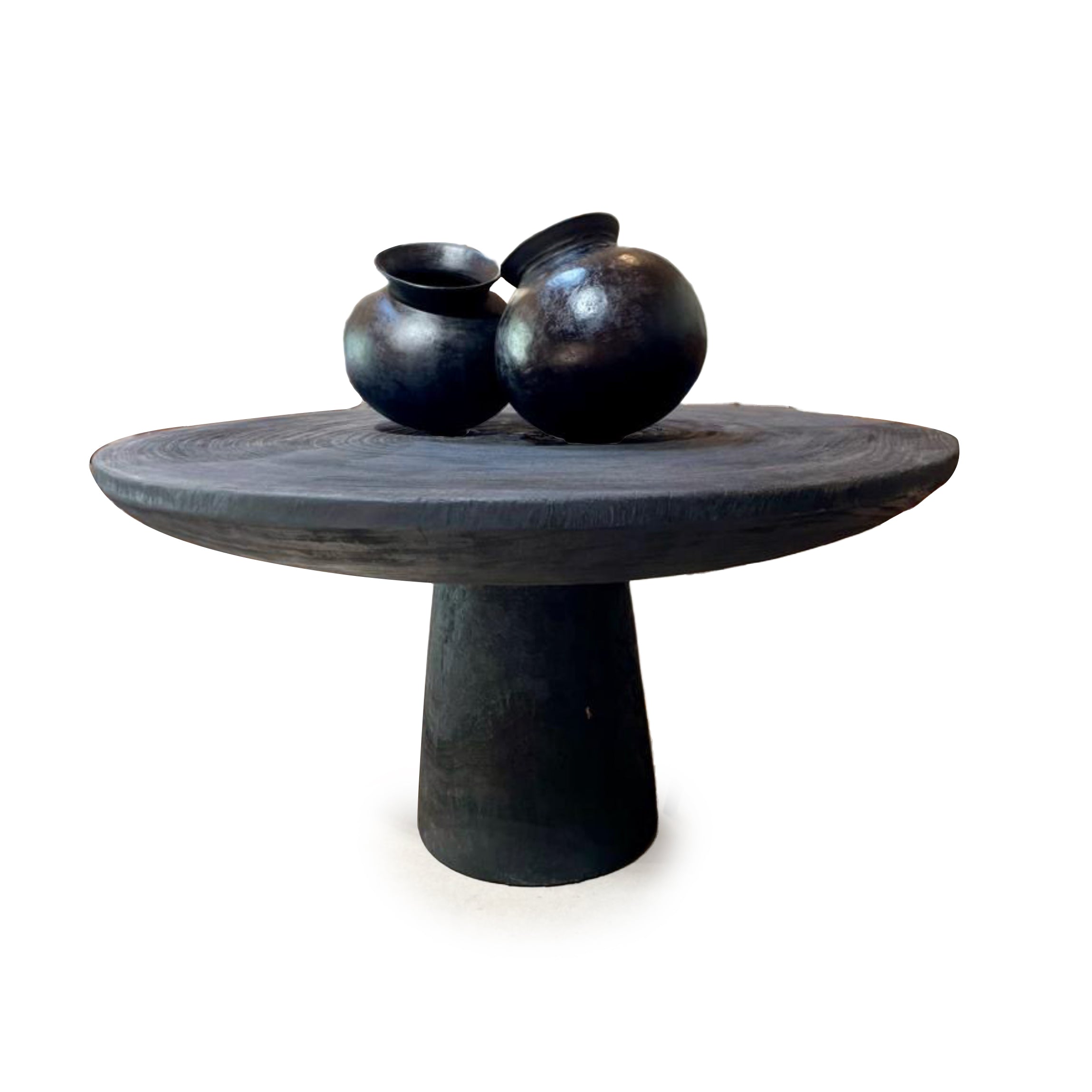 Wooden Round Dining table by CEU Studio. Represented by Tuleste Factory, an art & design gallery in Chelsea, New York city.