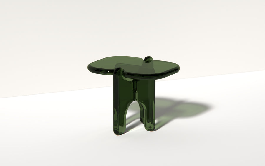 Plump End Table in Deep Olive