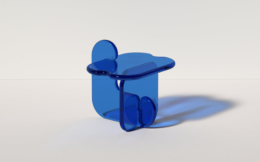 Plump Side Table in Custom Blue