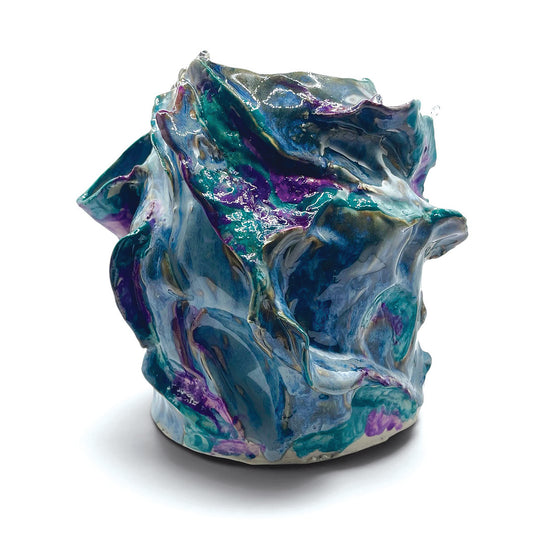 Blue Ceramic Heat Reactive Vessel