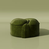 Illusion Pouf in Green Velvet