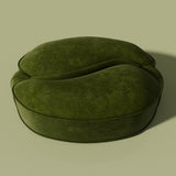 Illusion Pouf in Green Velvet