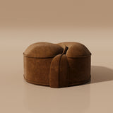 Illusion Pouf in Brown Velvet