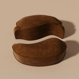 Illusion Pouf in Brown Velvet