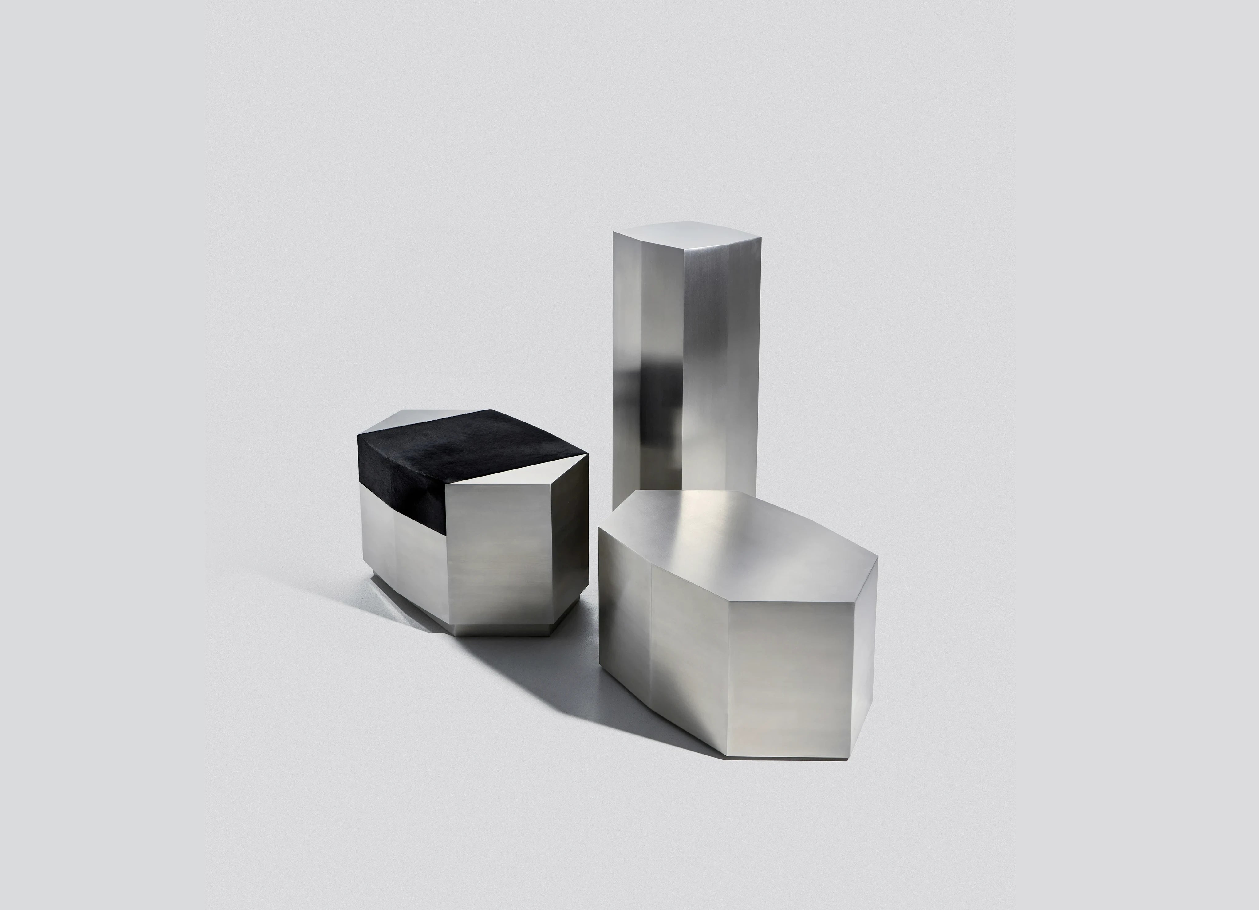 Ame II Pedestal in Brushed Stainless Steel