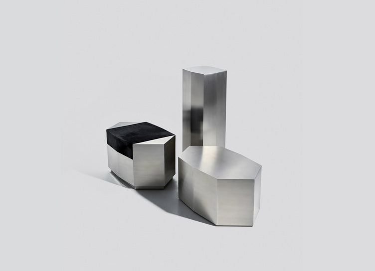 Ame II Pedestal in Brushed Stainless Steel