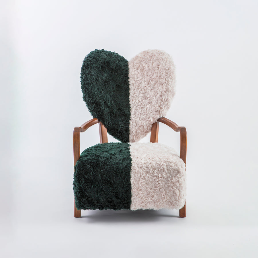 Uni Armchair in Green/Cream