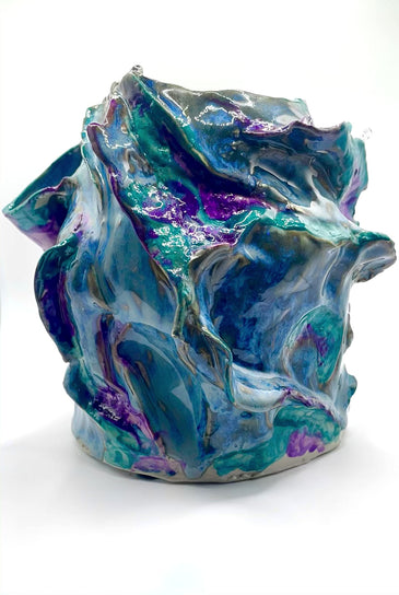 Blue Ceramic Heat Reactive Vessel