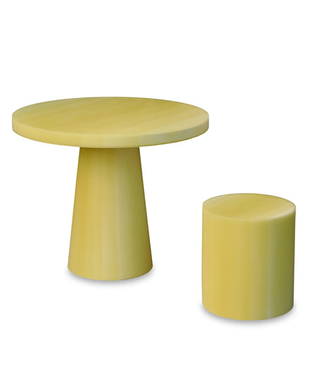 Scale Drum Side Table In Yellow