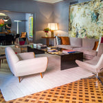 Luxury geometric relief rug by designer Jt/ Pfeiffer. Represented by Tuleste Factory in New York City.