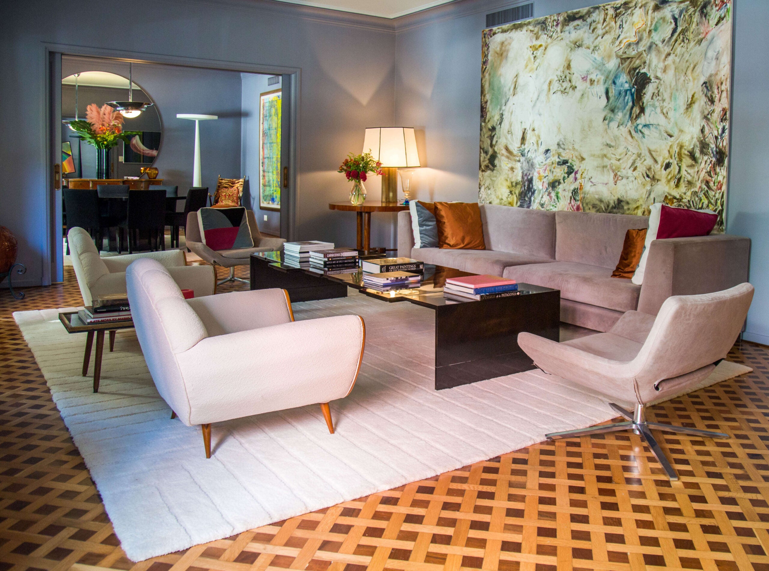 Luxury geometric relief rug by designer Jt/ Pfeiffer. Represented by Tuleste Factory in New York City.