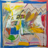 Colorful abstract painting by artist Joseph Conrad-Ferm. Represented by Tuleste Factory in New York City.