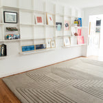 Luxury handcrafted relief rug by designer JT. Pfeiffer. Represented by design gallery Tuleste Factory in New York City.