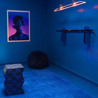 Resin wall shelf by Ian Cochran in The Blue Room. Customizable in any size & colors from Pantone reference. Represented by Tuleste Factory.