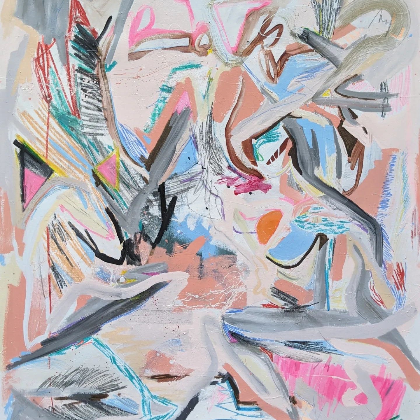 Abstract painting by artist Joseph Conrad-Ferm. Represented by Tuleste Factory an art & design gallery in New York city.