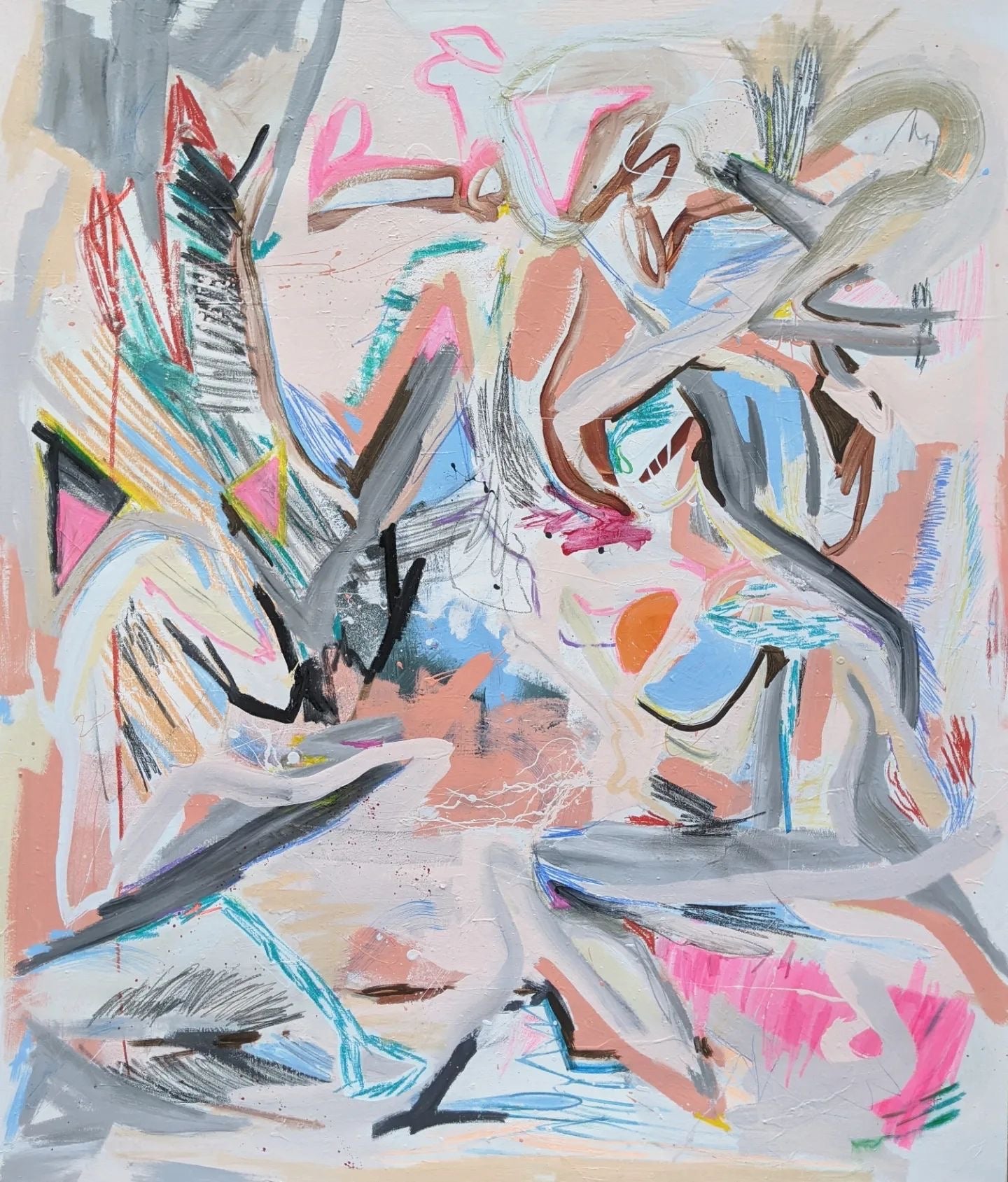 Abstract painting by artist Joseph Conrad-Ferm. Represented by Tuleste Factory an art & design gallery in New York city.