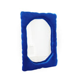Bespoke mirror design by Brandi Howe. This mirror feature a plush velvet exterior, upholstered on top the wooden structure. Reprsented by Tuleste Factory, an art & design gallery in Chelsea, New York City.