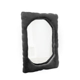 Bespoke velvet mirror in Gray, design by Brandi Howe. Represented by Tuleste Factory, an art & design gallery in Chelsea, New York city.