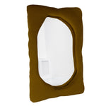 Bespoke velvet mirror in Brass, design by Brandi Howe. Represented by Tuleste Factory, an art & design gallery in Chelsea, New York city.