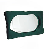 Bespoke velvet mirror in Spruce Green, design by Brandi Howe. Represented by Tuleste Factory, an art & design gallery in Chelsea, New York city.