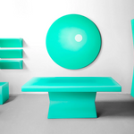 Dining table as sculpture. A statement collectible design piece by Facture Studio. Represented by Tuleste Factory in New York City.