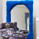 Bespoke velvet mirror design by Brandi Howe. Represented by Tuleste Factory, an art & design gallery in Chelsea, New York city.