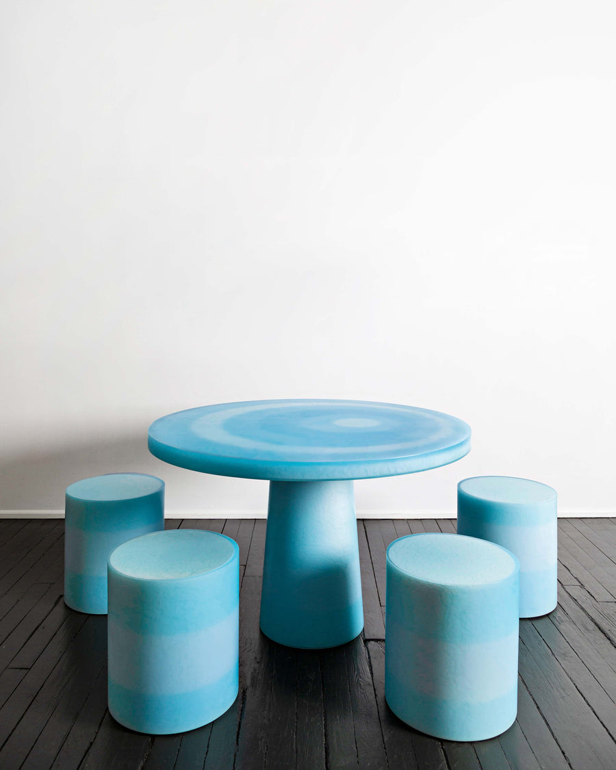 Ripple Round Dining Table and Stools by Facture  Studio