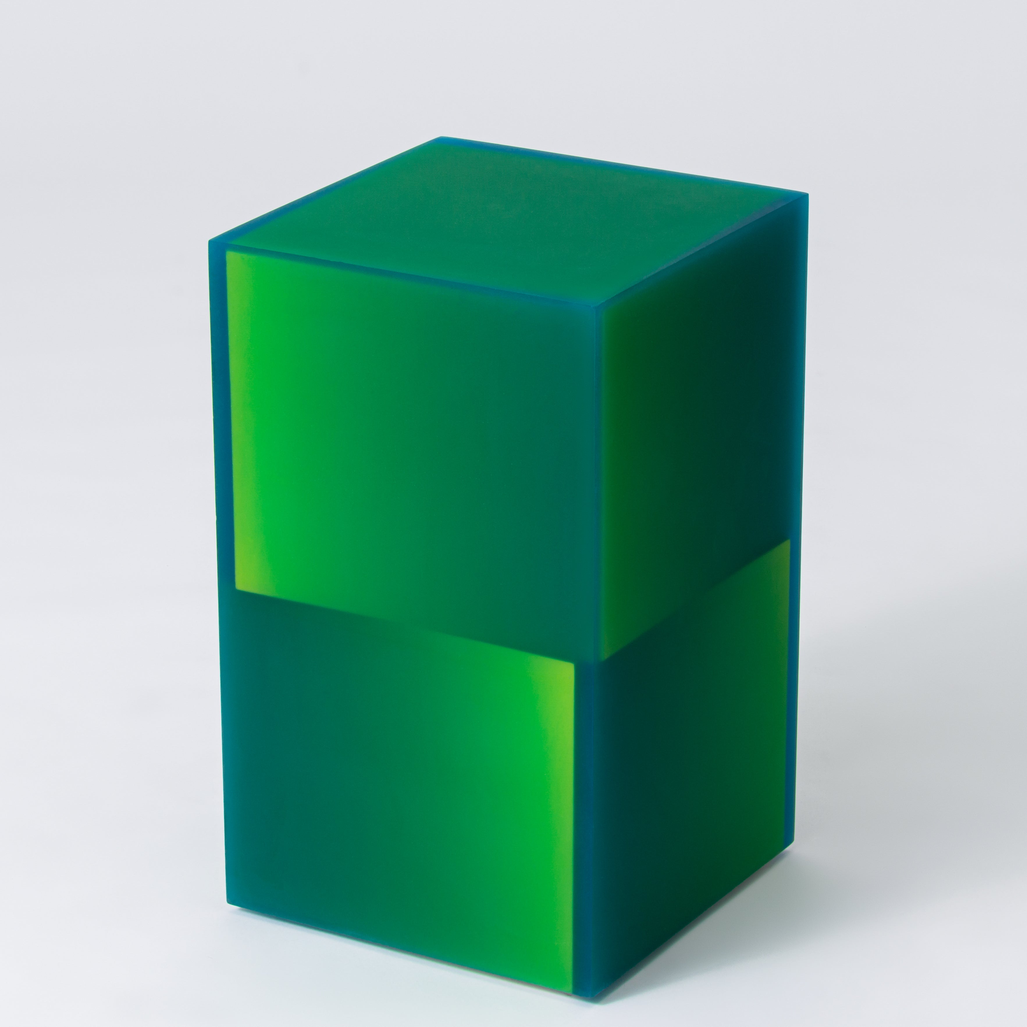 Resin furniture design, stool and side table as sculpture by Facture Studio. Represented by Tuleste Factory in New York City.