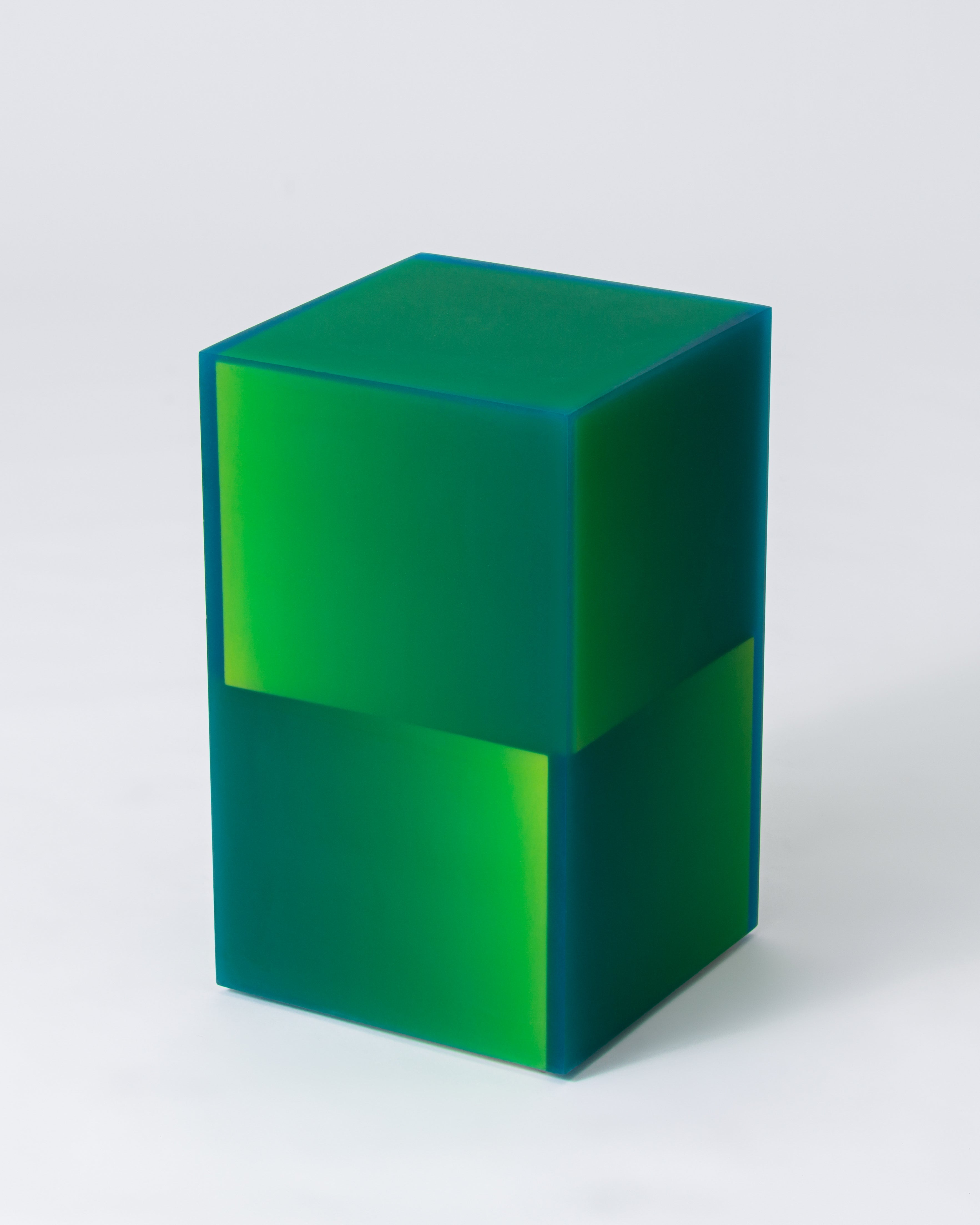 Resin furniture design, stool and side table as sculpture by Facture Studio. Represented by Tuleste Factory in New York City.
