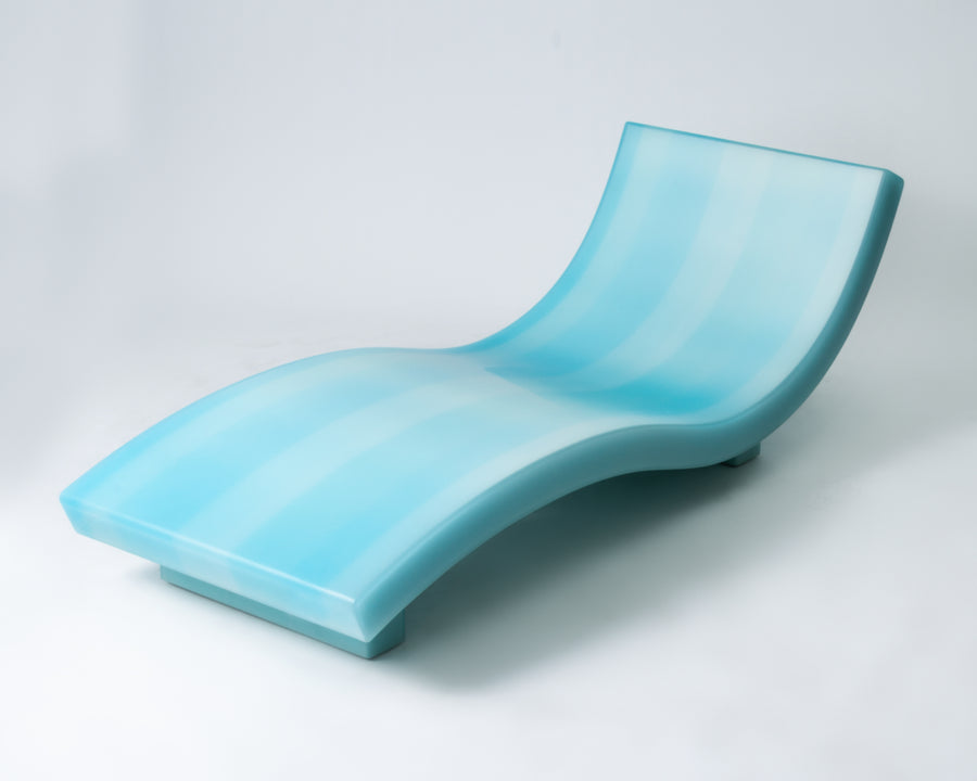 Resin furniture design, chaise lounge as sculpture by Facture Studio. Represented by Tuleste Factory in New York City.