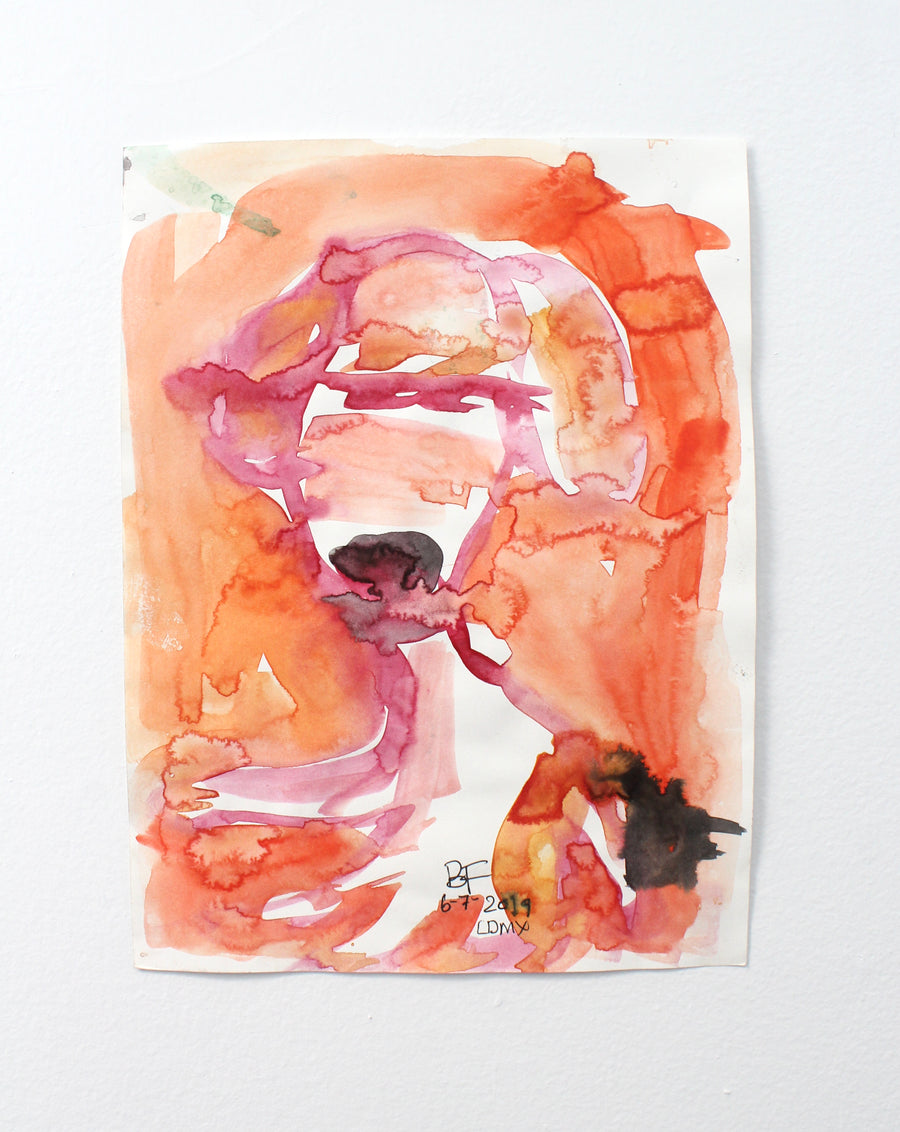 Abstract figurative watercolor work on paper by Brad Fisher. Represented by Tuleste Factory, a collectible design and fine art gallery in Chelsea, New York City.