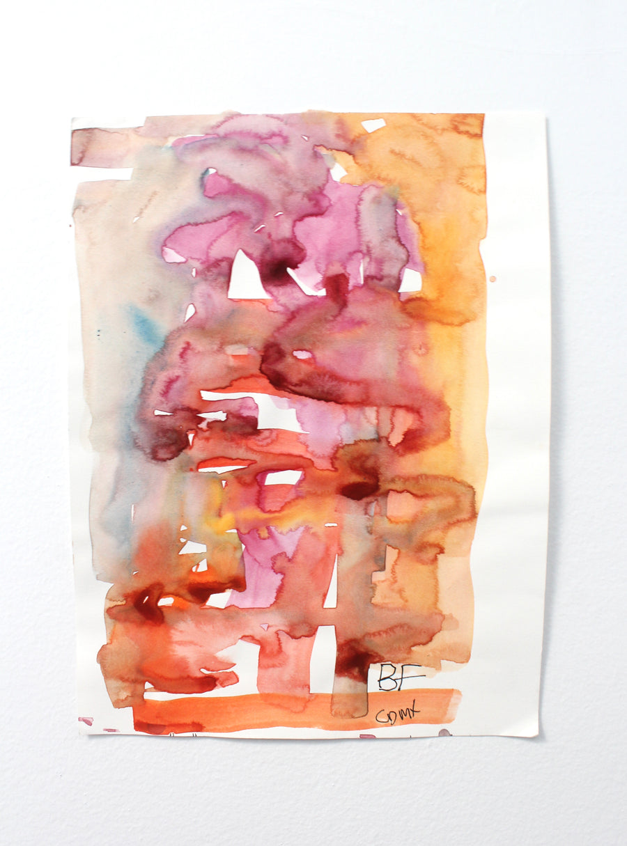 Abstract figurative watercolor work on paper by Brad Fisher. Represented by Tuleste Factory, a collectible design and fine art gallery in Chelsea, New York City.