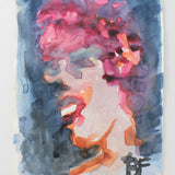 Abstract figurative watercolor work on paper by Brad Fisher. Represented by Tuleste Factory, a collectible design and fine art gallery in Chelsea, New York City.