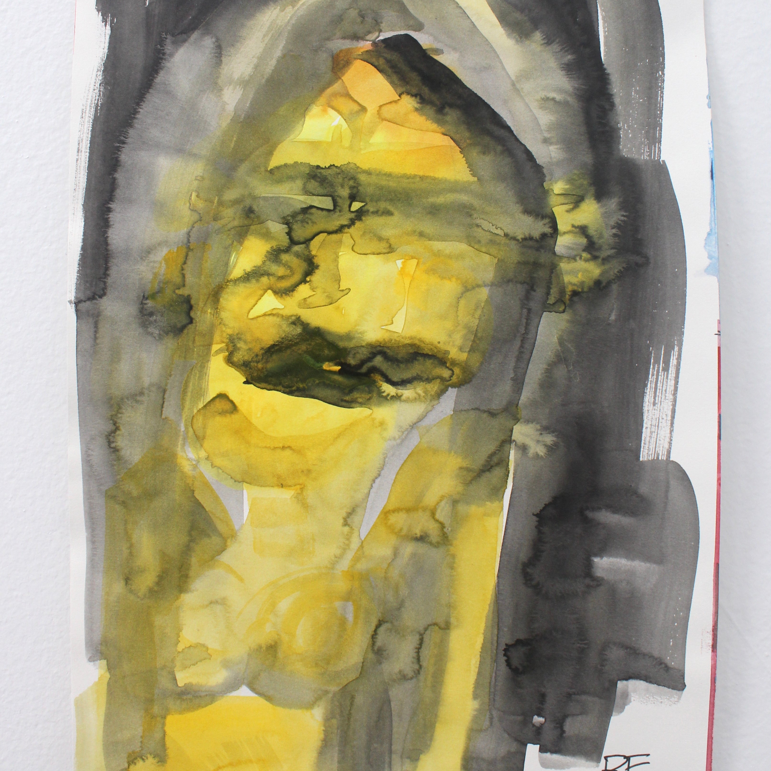 Abstract figurative watercolor work on paper by Brad Fisher. Represented by Tuleste Factory, a collectible design and fine art gallery in Chelsea, New York City.