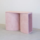 Pink Console made from Cement by designer Bailey Fontaine. Represented by Tuleste Factory, a design showroom in Chelsea.