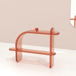 Contemporary and chic transparent resin console in pink by artist Ian Alistair Cochran. Represented by collectible design gallery Tuleste Factory in New York City.