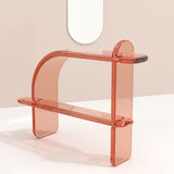 Contemporary and chic transparent resin console in pink by artist Ian Alistair Cochran. Represented by collectible design gallery Tuleste Factory in New York City.