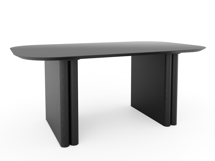 Column Rectangular Table in Black Stained Ash