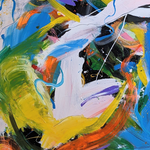 Abstract painting by Joseph Conrad-Ferm. Represented by Tuleste Factory, New York based art and design gallery.