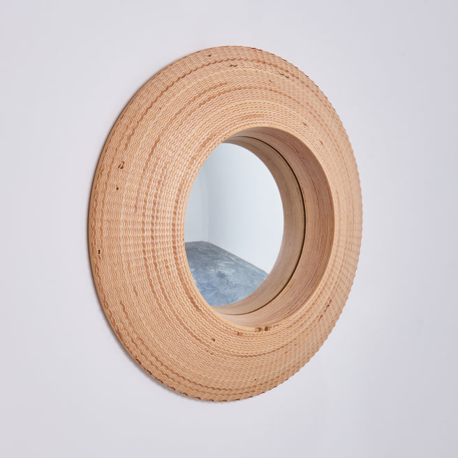 Unique handcrafted wood mirror by furniture designer Timbur. Available through design gallery Tuleste Factory in New York City.